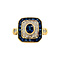 vintage Gouden ring met saffier en diamant 18 krt