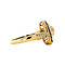 vintage Gouden ring met saffier en diamant 18 krt