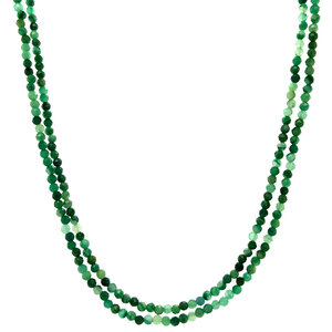 Emerald necklace with gold clasp 40 cm 18 krt