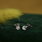 vintage White gold solitaire ear studs with diamonds 14 krt