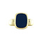 vintage Gouden zegelring met blauwe laagsteen 14 krt