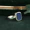 vintage Gouden zegelring met blauwe laagsteen 14 krt