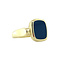 vintage Gouden zegelring met blauwe laagsteen 14 krt