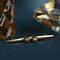 vintage Gold brooch with diamonds 14 krt