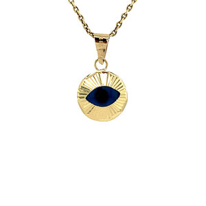 Gold pendant evil eye 14 krt
