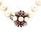 vintage Pearl necklace with white gold clasp with ruby 43.5 cm 14 krt