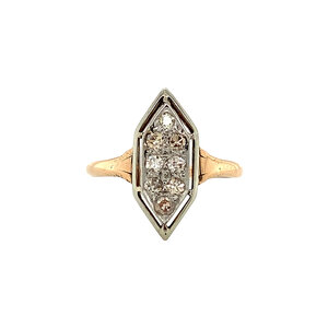 Bicolour ring with diamond 12 krt