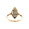 vintage Bicolour ring with diamond 12 krt