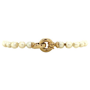 Pearl bracelet with gold clasp 18.5 cm 14 krt