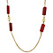 vintage Gold necklace with carnelian and gold balls 80 cm 14 krt