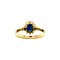 vintage Gold entourage ring with sapphire and diamond 18 krt