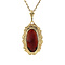 vintage Gold pendant with garnet 14 krt