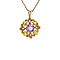 vintage Entourage pendant with amethyst and yellow sapphire 9 krt