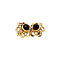 vintage Gold ear studs with garnet 14 krt