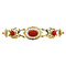 vintage Gold bracelet with blood coral 18 cm 14 krt