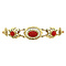 vintage Gold bracelet with blood coral 18 cm 14 krt