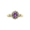 vintage Entourage ring with amethyst and diamond 9 krt