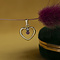 vintage Gouden hanger hart met robijn en diamant 14 krt