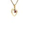 vintage Gold pendant heart with ruby and diamond 14 krt