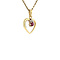 vintage Gouden hanger hart met robijn en diamant 14 krt