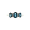 vintage White gold ring with topaz and diamonds 14 krt