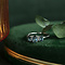 vintage White gold ring with topaz and diamonds 14 krt