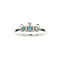 vintage White gold ring with topaz and diamonds 14 krt