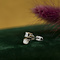 vintage White gold solitaire ear studs with diamonds 14 krt