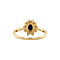 vintage Gold entourage ring with natural sapphire and diamond 14 krt