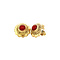 vintage Gold ear studs with blood coral 14 krt