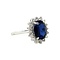 vintage White gold entourage ring with sapphire and diamond 18 krt