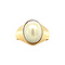 vintage Gouden ring met imitatie parel 14 krt