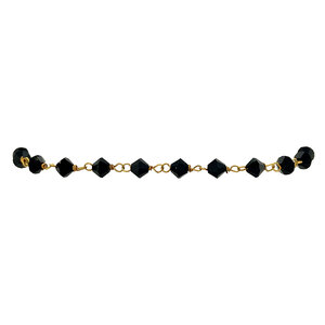 Gold bracelet with onyx 18.5 cm 14 krt