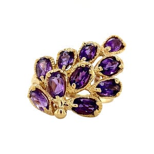 Fantasy ring with amethyst 12 krt