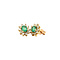 vintage Gold entourage stud earrings with natural emerald and diamond 14 kt
