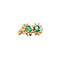vintage Gold entourage stud earrings with natural emerald and diamond 14 kt