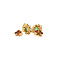 vintage Gold entourage stud earrings with natural emerald and diamond 14 kt