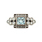 vintage White gold ring with aquamarine and diamond 18 kt