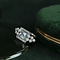vintage White gold ring with aquamarine and diamond 18 kt