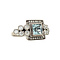 vintage White gold ring with aquamarine and diamond 18 kt