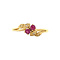 vintage Gouden slagring met robijn en diamant 14 krt