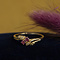vintage Gouden slagring met robijn en diamant 14 krt