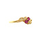vintage Gouden slagring met robijn en diamant 14 krt