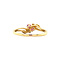 vintage Gouden slagring met robijn en diamant 14 krt