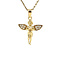 vintage Gold pendant angel with zirconia 14 krt