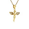 vintage Gold pendant angel with zirconia 14 krt