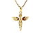 vintage Gold pendant angel with zirconia 14 krt