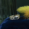 vintage Gold ring with sapphire and diamond 14 krt