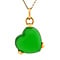 vintage Gold pendant heart with green sea glass 14 krt