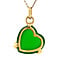 vintage Gold pendant heart with green sea glass 14 krt